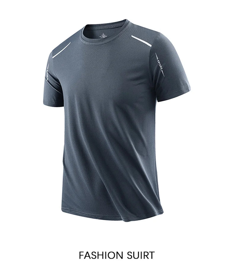 Chrlck Men's Running Quick Dry Breathable Hiking Fishing T Shirt Summer Outdoor Sports Short Sleeve Tee