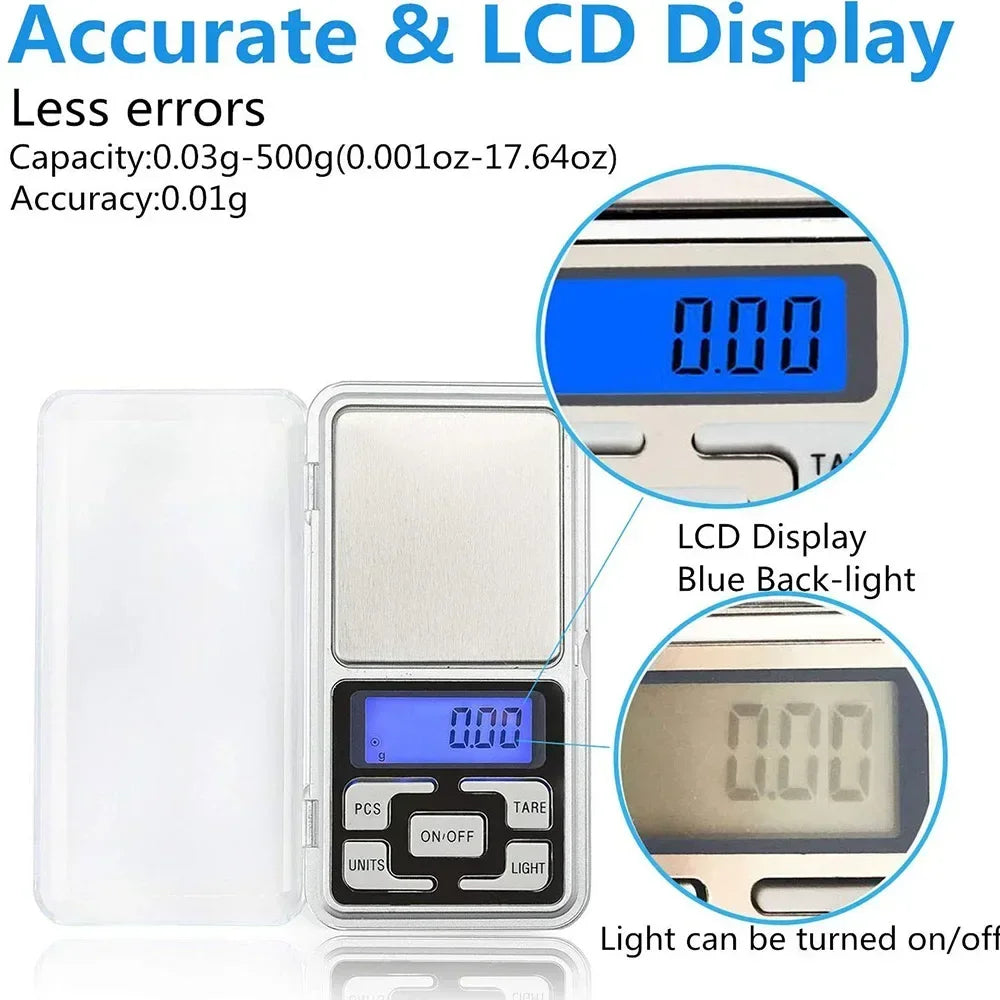 Mini Pocket Electronic Scale High Precision 500gx0.1g Balance