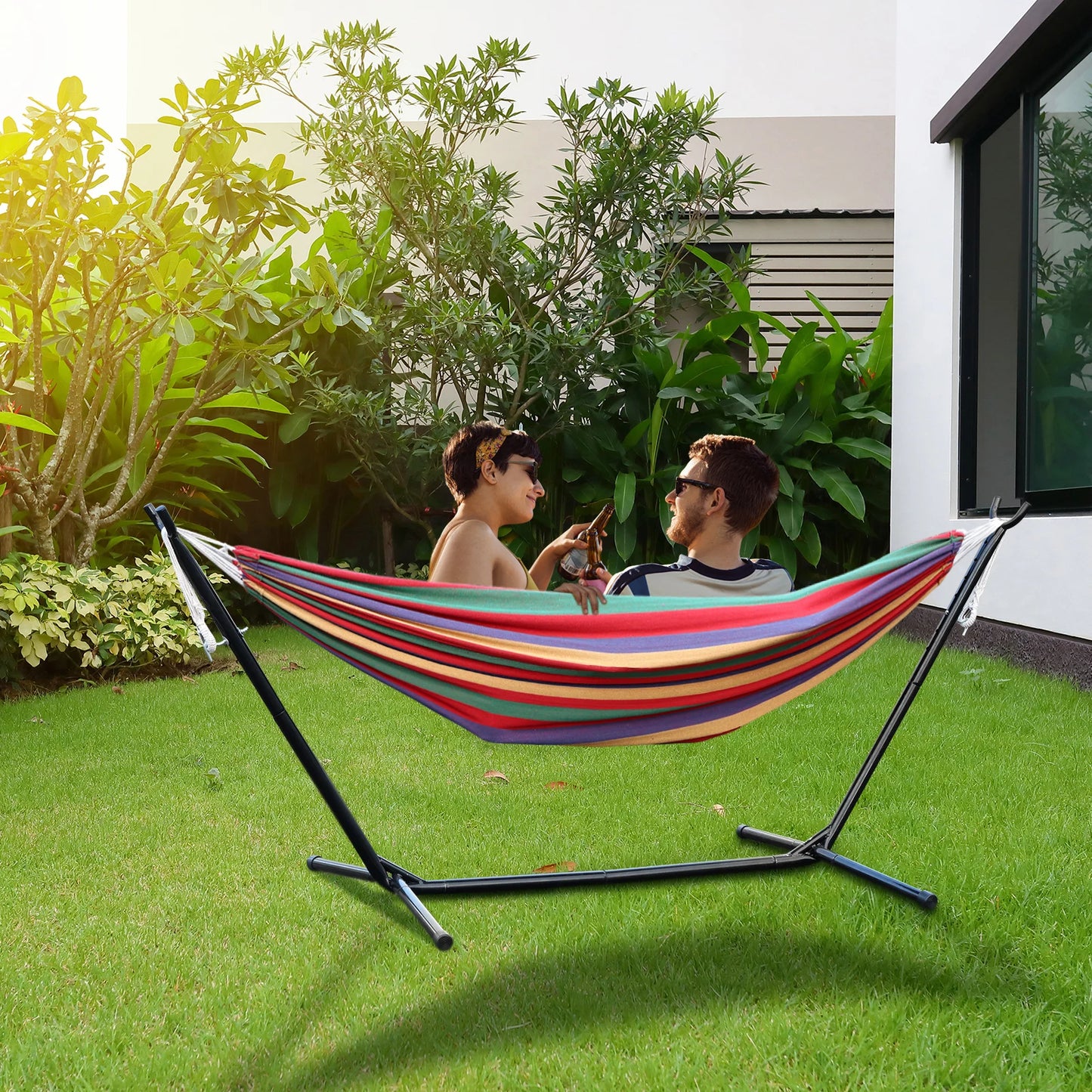 Double Hammock Stand 2-People Set with Carrying Bag