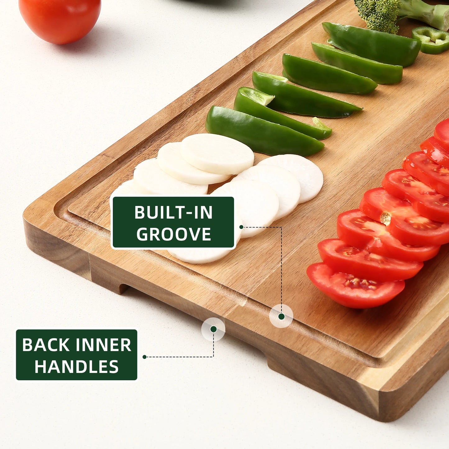 18" x 12" Large Acacia Cutting Boards for Kitchen Use