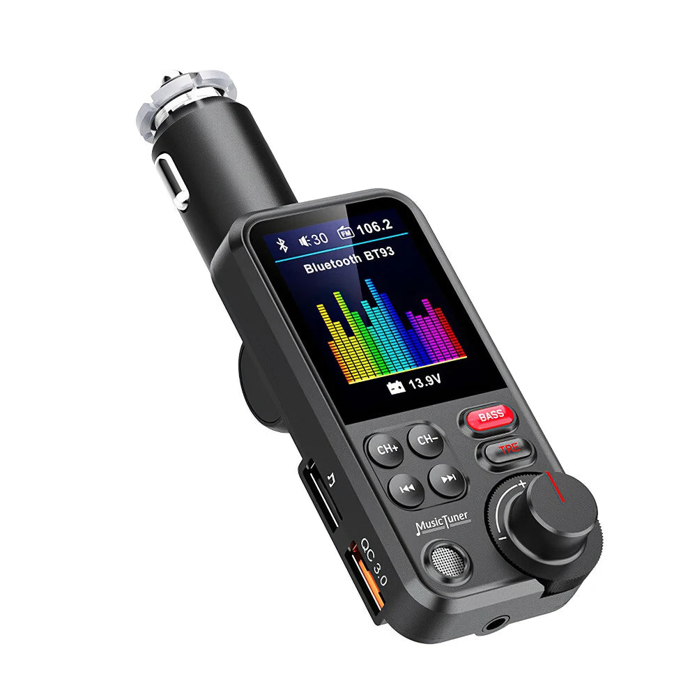 Car Mp3 Music Player Hands-free Kit Wireless Bluetooth-compatible Fm Transmitter Aux Qc3.0 Fast Charge