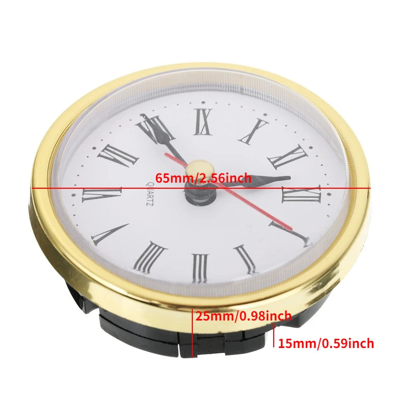 High Quality Classic Clock Craft Quartz Movement 2-1/2 Inch Round Clock Head Insert Roman Number Mayitr Little Clock