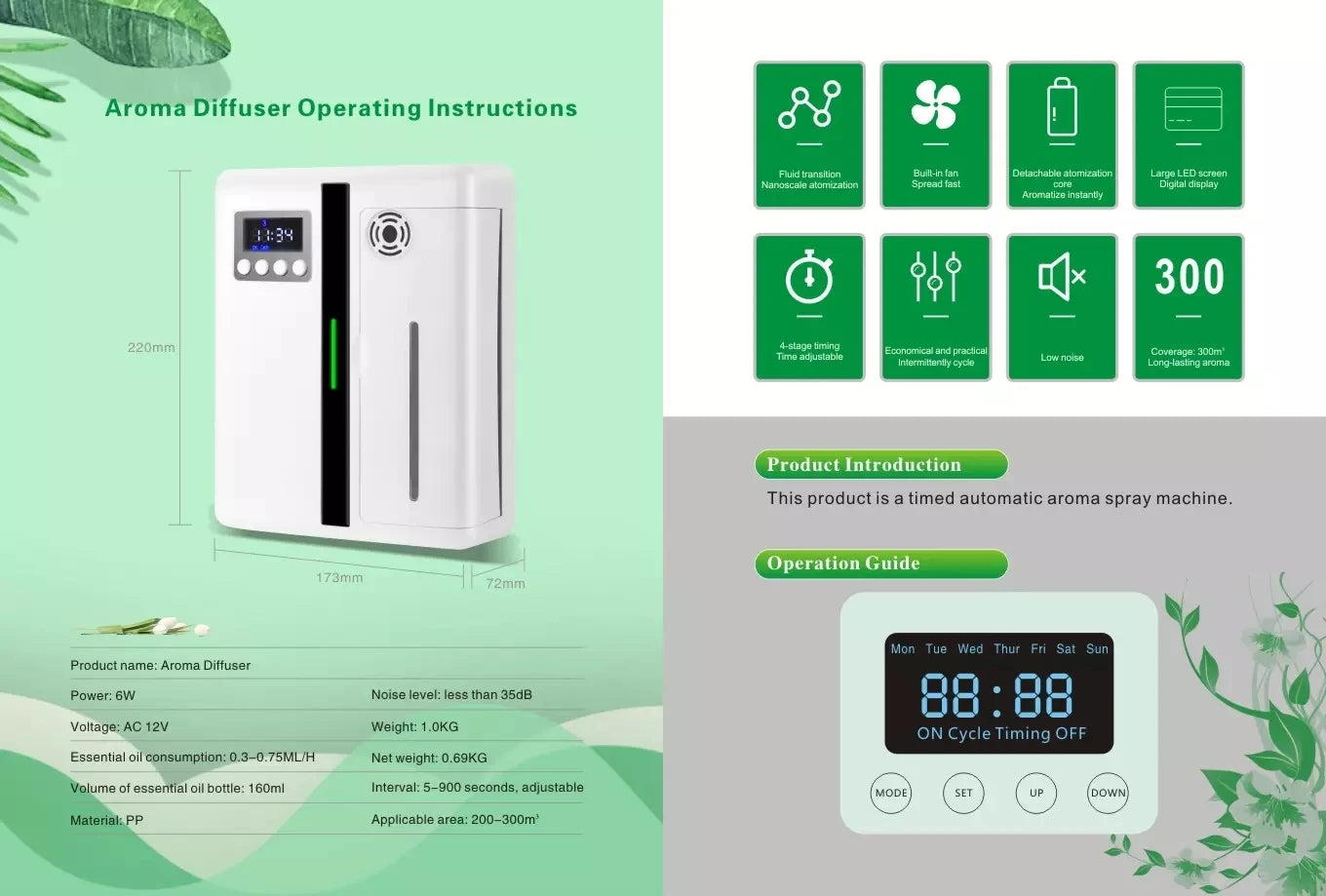 160ml Waterless Scent Diffuser Bluetooth Wall-Mounted Fragrance Machine