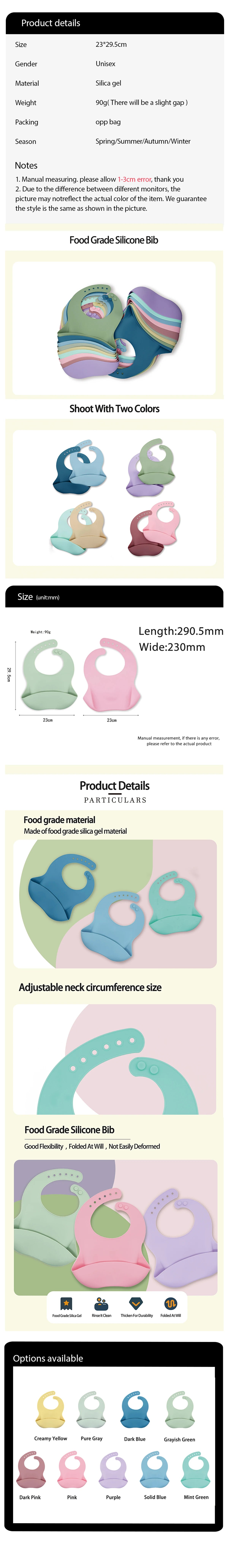 Waterproof Baby Bibs Cute Cartoon Animal Adjustable Silicone