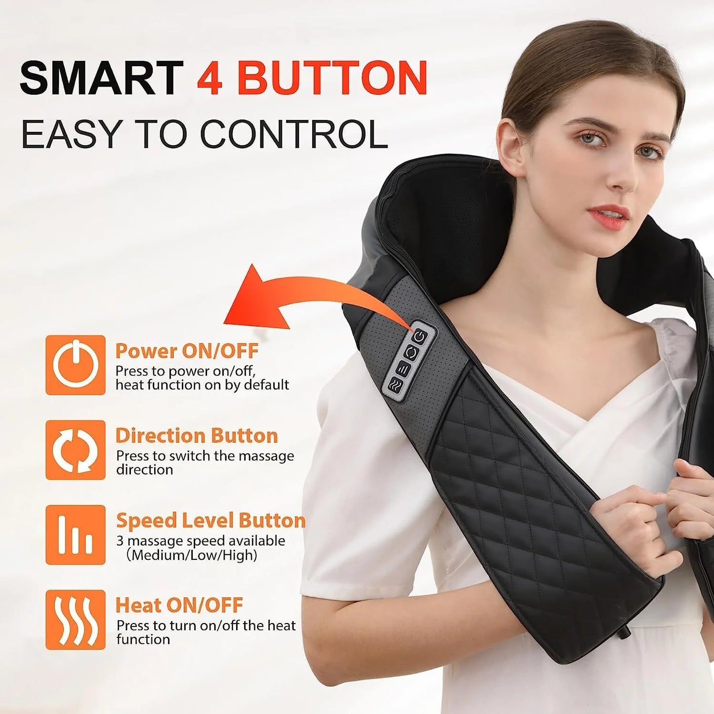 Sejoy Rechargable Neck Massager with Heat Air Compression