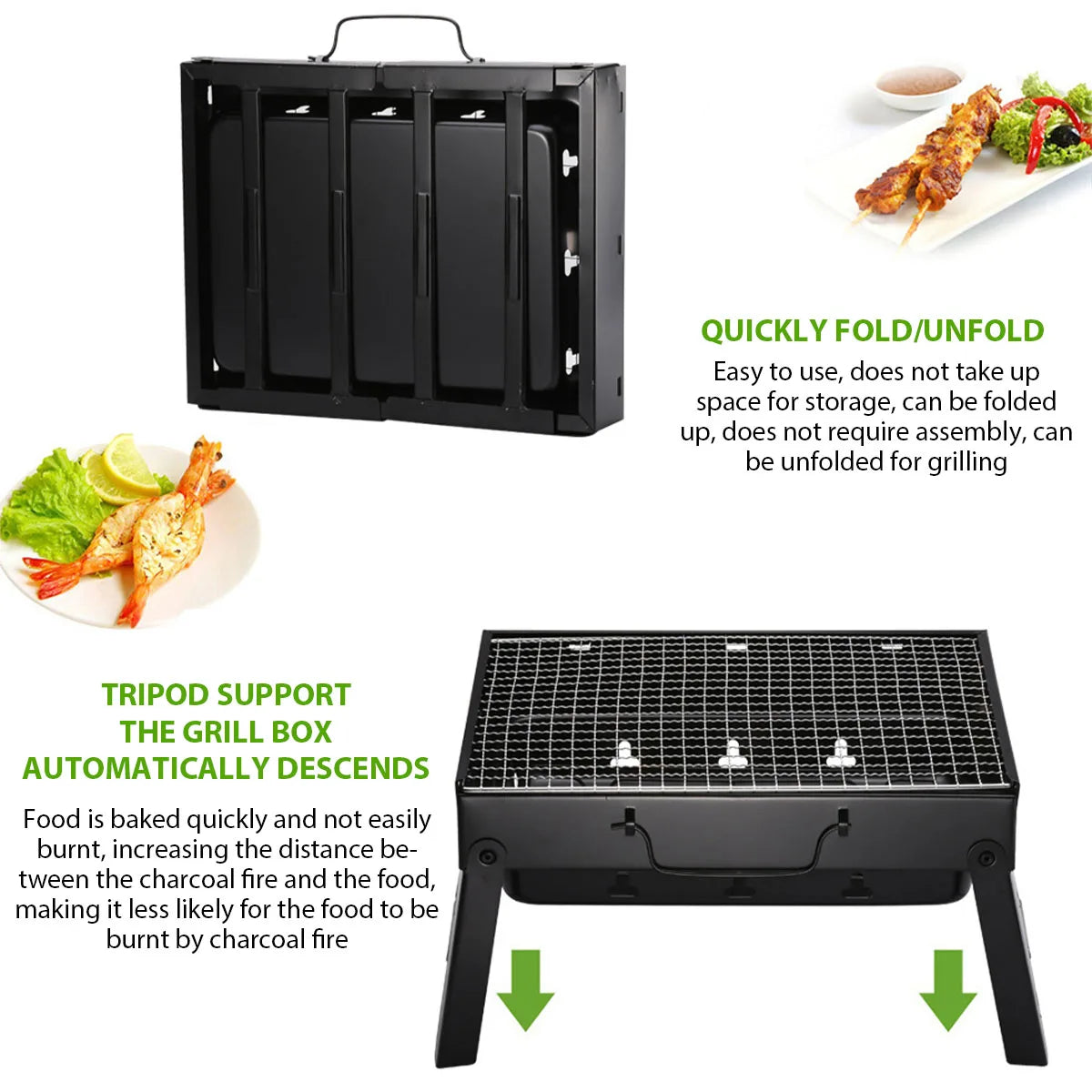 Portable BBQ Charcoal Grill Stainless Steel Mini Tool Kit