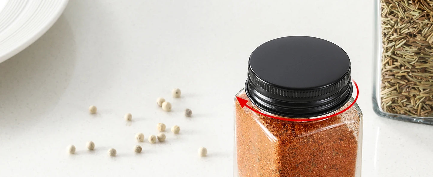 Spice Rack Organizer for Cabinet with 28 Empty Spice Jars