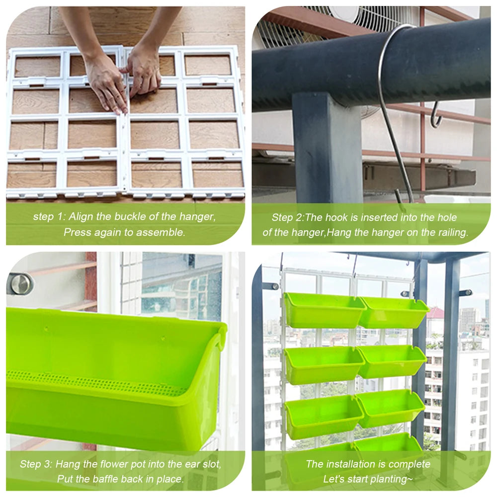 4 Tier Wall-Mounted Elevated Garden Planter Vertical Pots