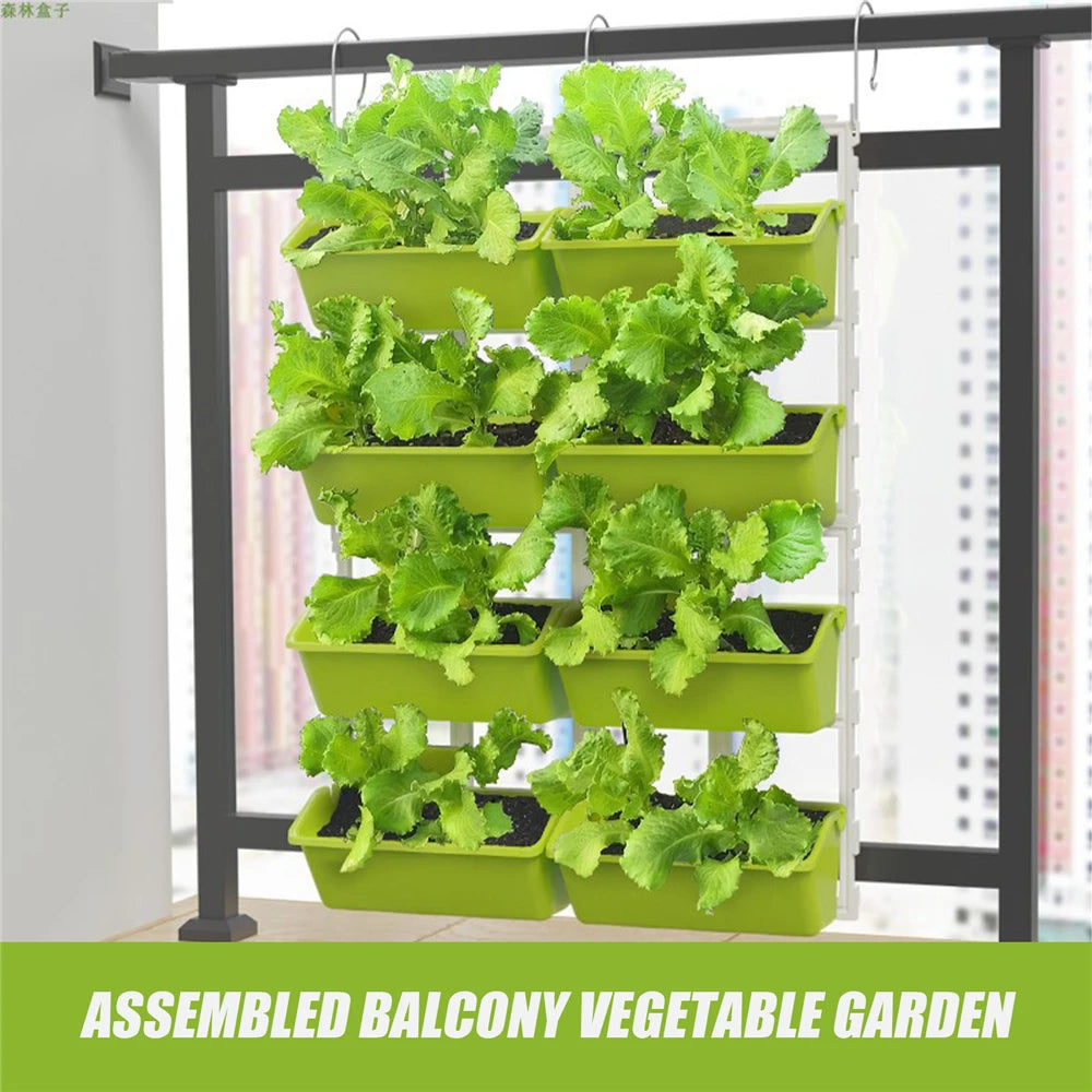 4 Tier Wall-Mounted Elevated Garden Planter Vertical Pots