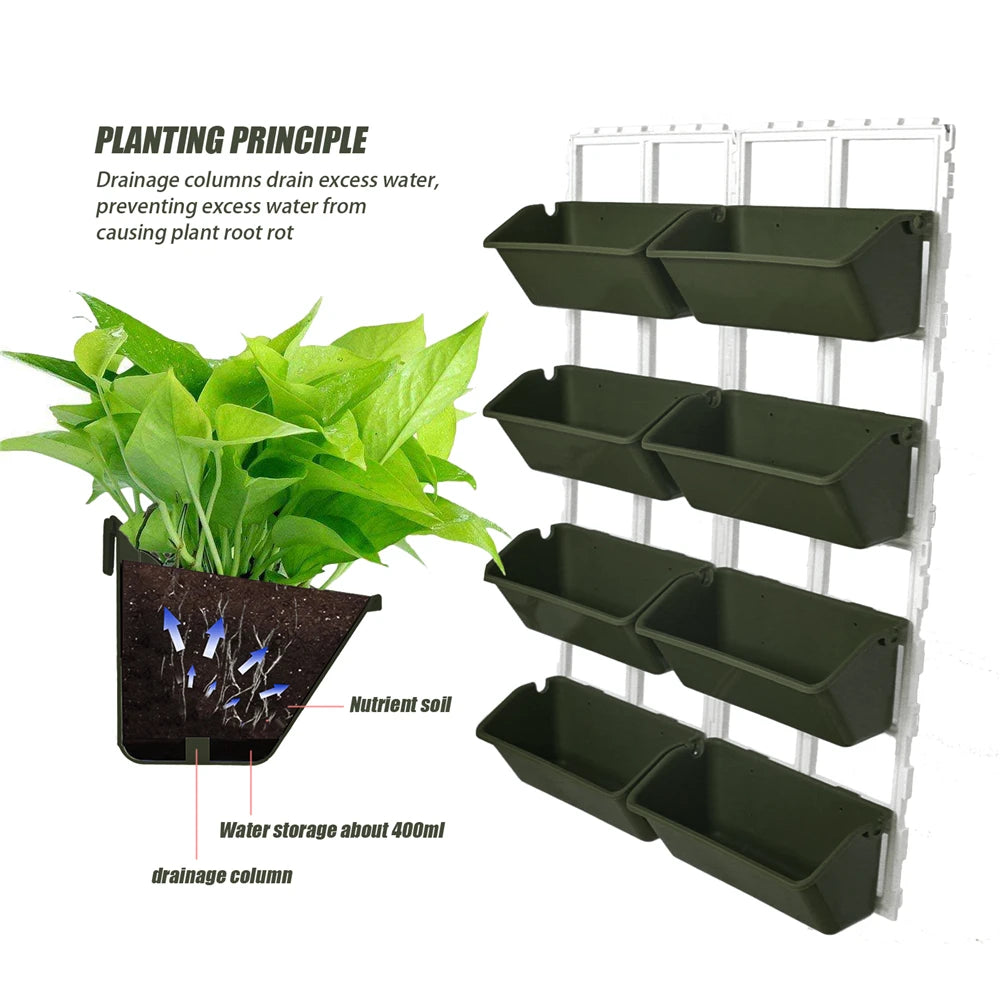 4 Tier Wall-Mounted Elevated Garden Planter Vertical Pots