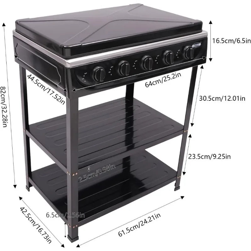 Natural Gas Stove Outdoor 5-Burner Portable Gas Stove