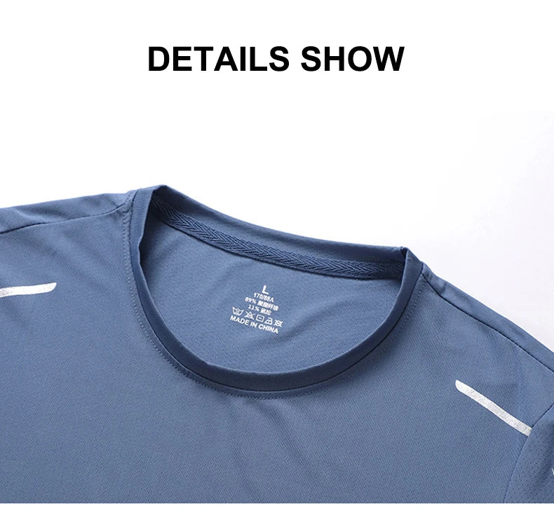 Chrlck Men's Running Quick Dry Breathable Hiking Fishing T Shirt Summer Outdoor Sports Short Sleeve Tee
