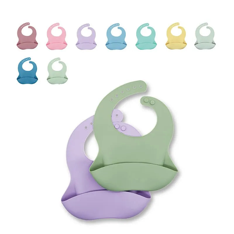 Waterproof Baby Bibs Cute Cartoon Animal Adjustable Silicone