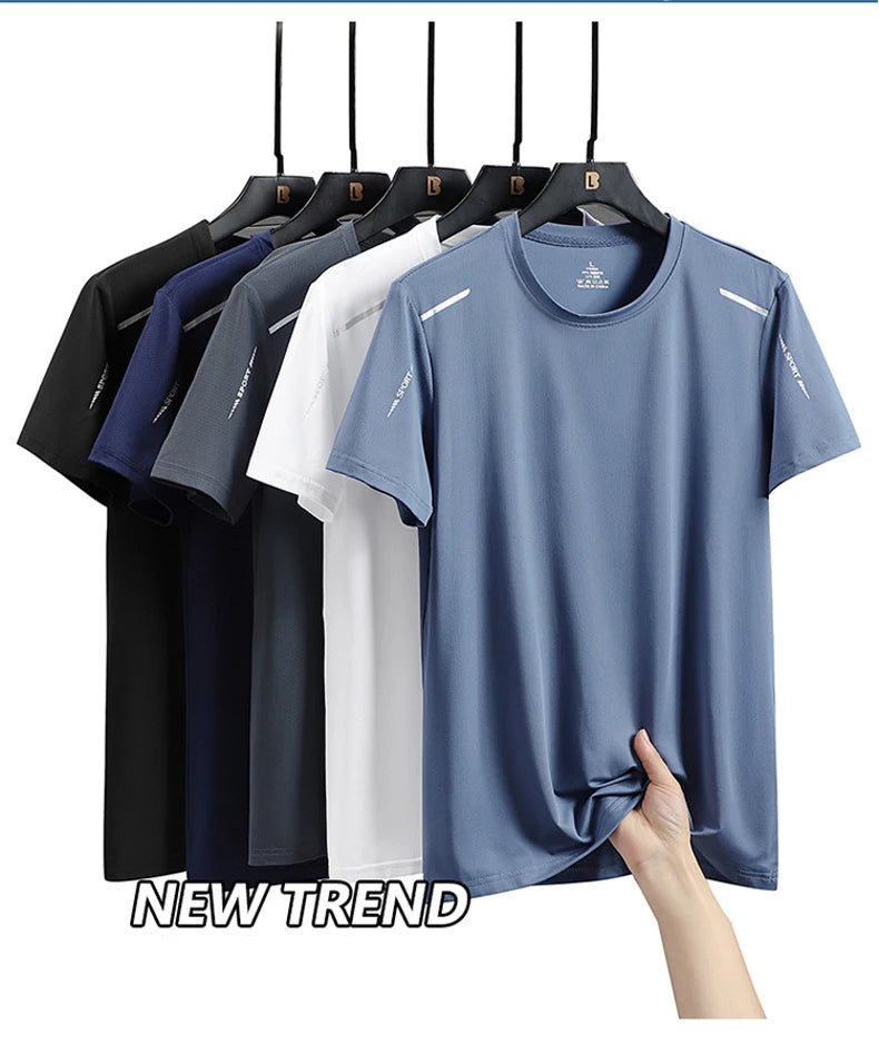Chrlck Men's Running Quick Dry Breathable Hiking Fishing T Shirt Summer Outdoor Sports Short Sleeve Tee