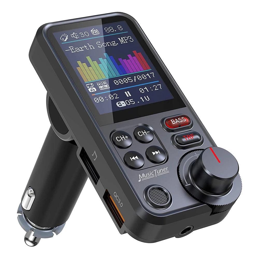 Car Mp3 Music Player Hands-free Kit Wireless Bluetooth-compatible Fm Transmitter Aux Qc3.0 Fast Charge