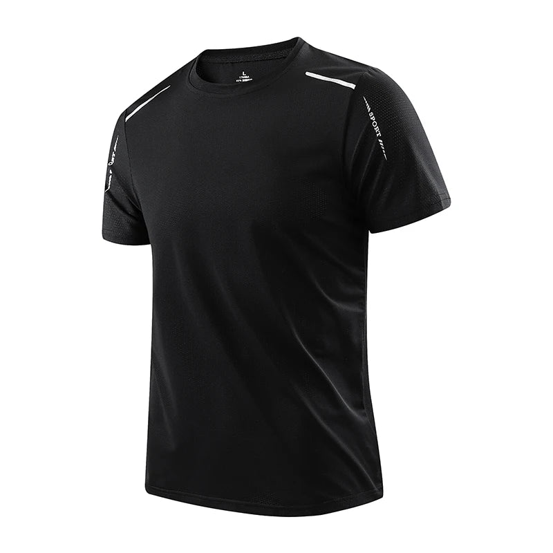 Chrlck Men's Running Quick Dry Breathable Hiking Fishing T Shirt Summer Outdoor Sports Short Sleeve Tee