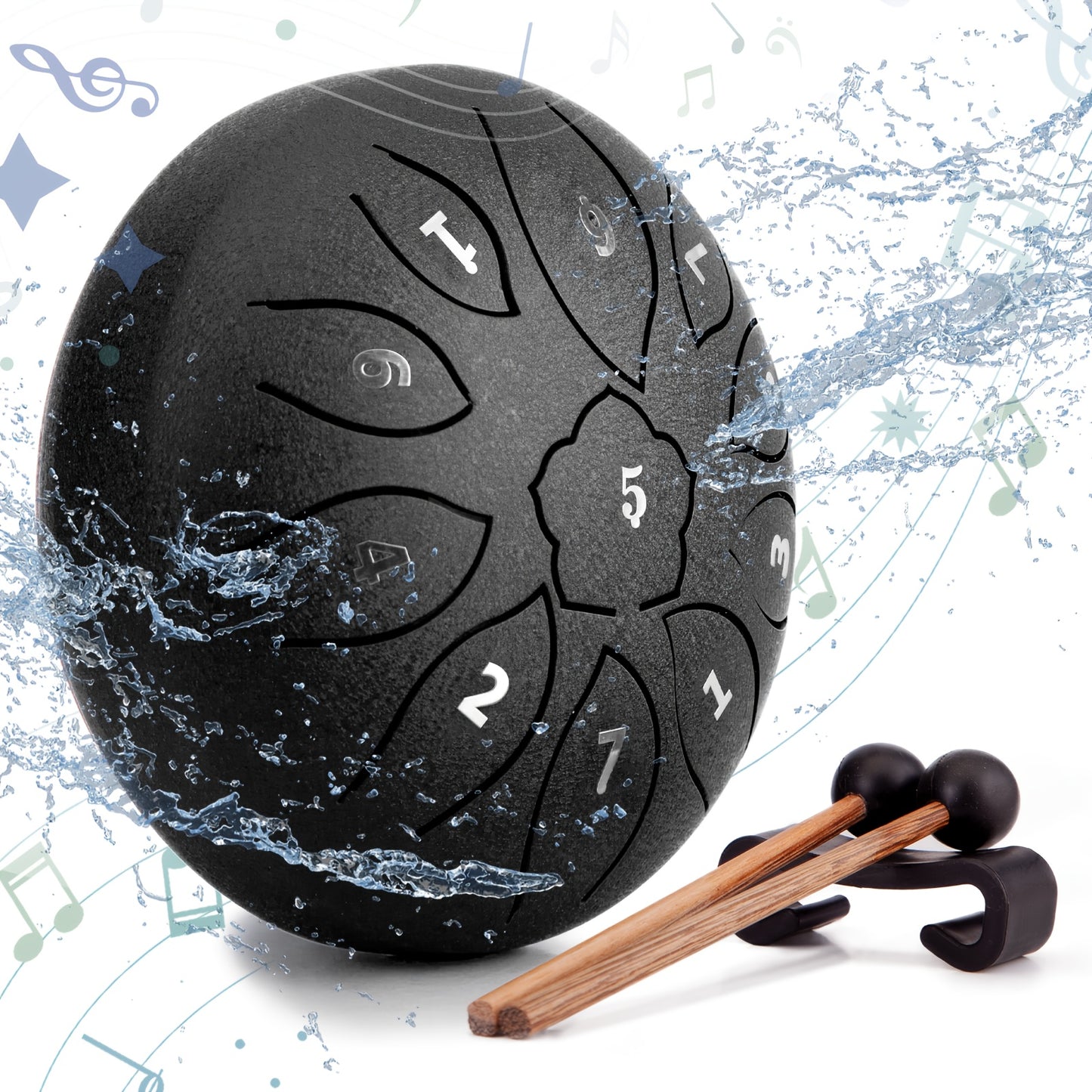 Lekato Steel Tongue Drum 6 Inch 11 Tone D Major Percussion Hand Pan for Meditation Yoga Sound Healing Lavender Purple
