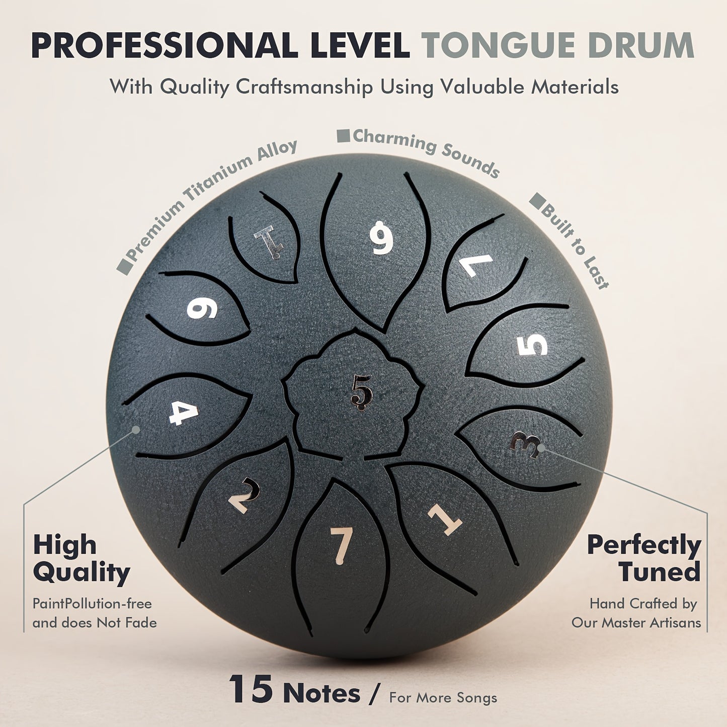 Lekato Steel Tongue Drum 6 Inch 11 Tone D Major Percussion Hand Pan for Meditation Yoga Sound Healing Lavender Purple