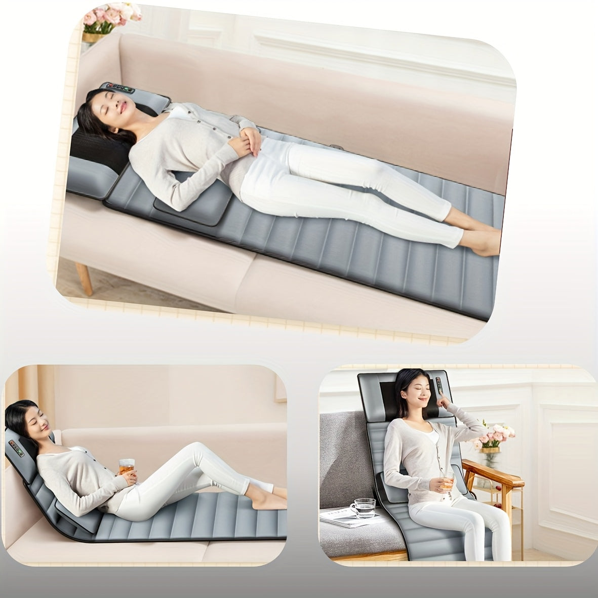 Full Body Massage Mattress with Shiatsu Massage and Hot Compress