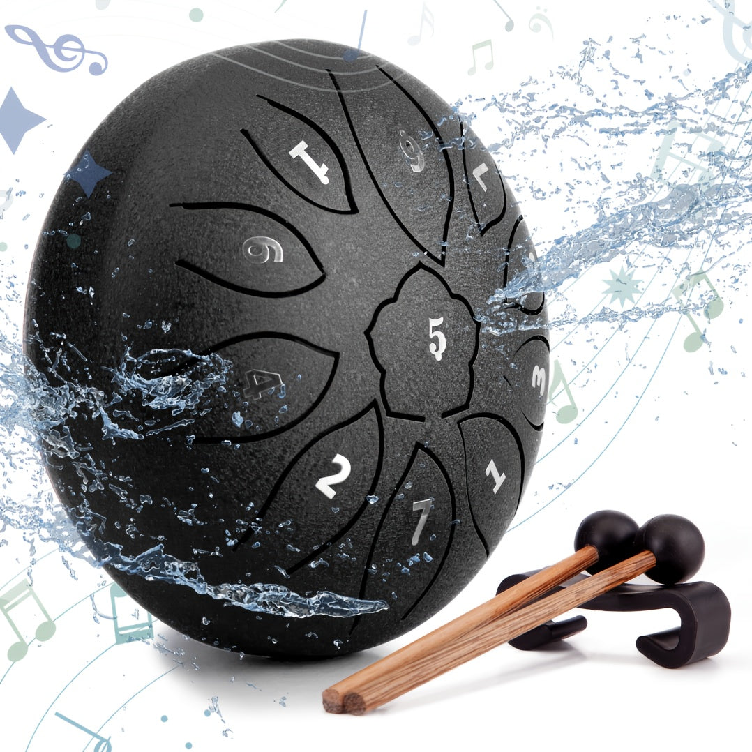 Lekato Steel Tongue Drum 6 Inch 11 Tone D Major Percussion Hand Pan for Meditation Yoga Sound Healing Lavender Purple
