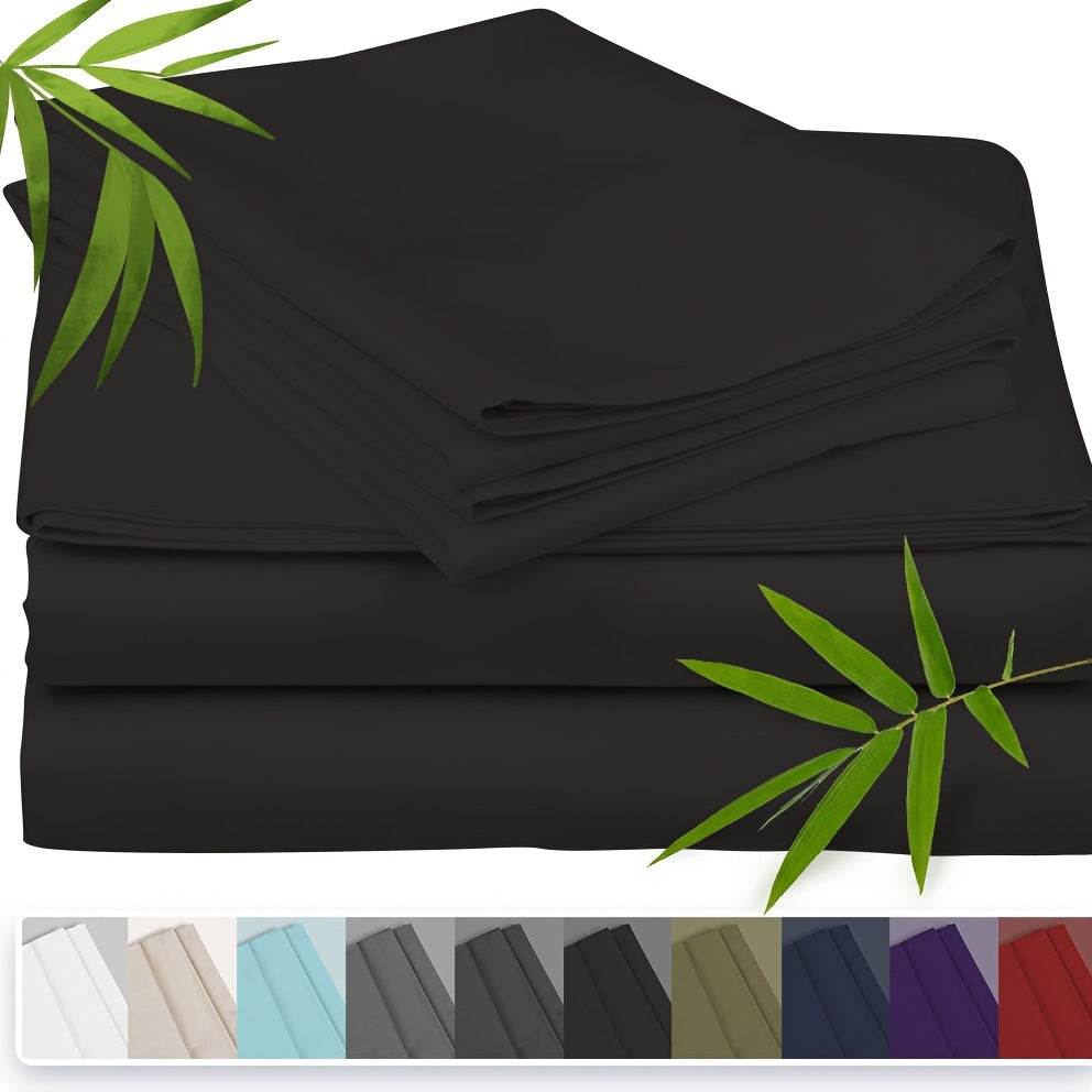 100% Bamboo Fiber Bed 3pcs Set, Comfortable - Hotel Luxury Bed Sheet+Pillowcase