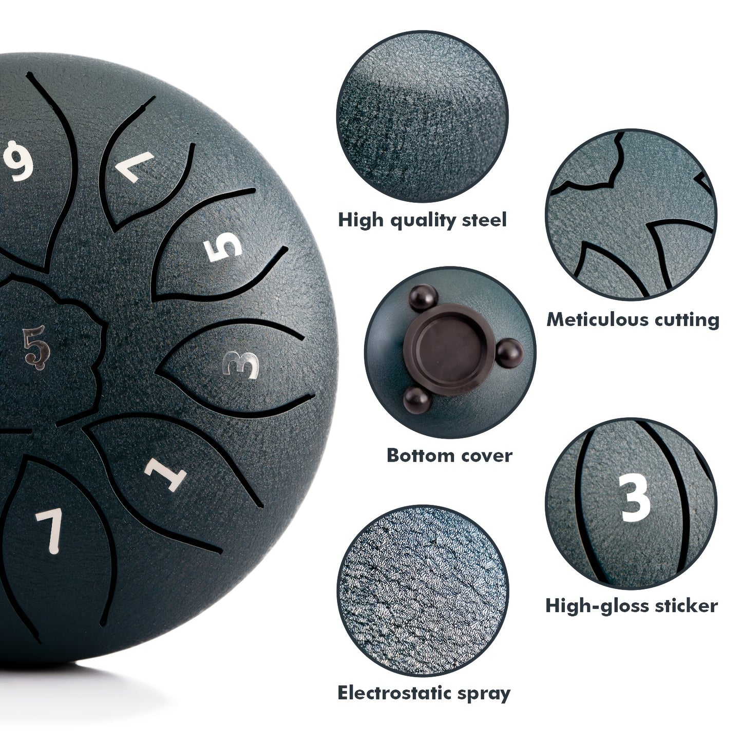 Lekato Steel Tongue Drum 6 Inch 11 Tone D Major Percussion Hand Pan for Meditation Yoga Sound Healing Lavender Purple