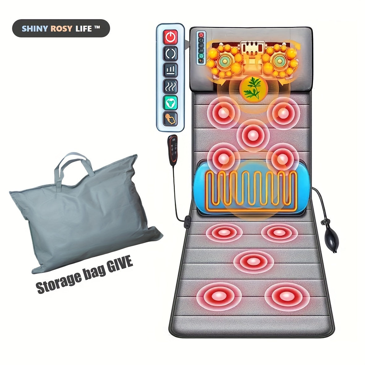 Full Body Massage Mattress with Shiatsu Massage and Hot Compress