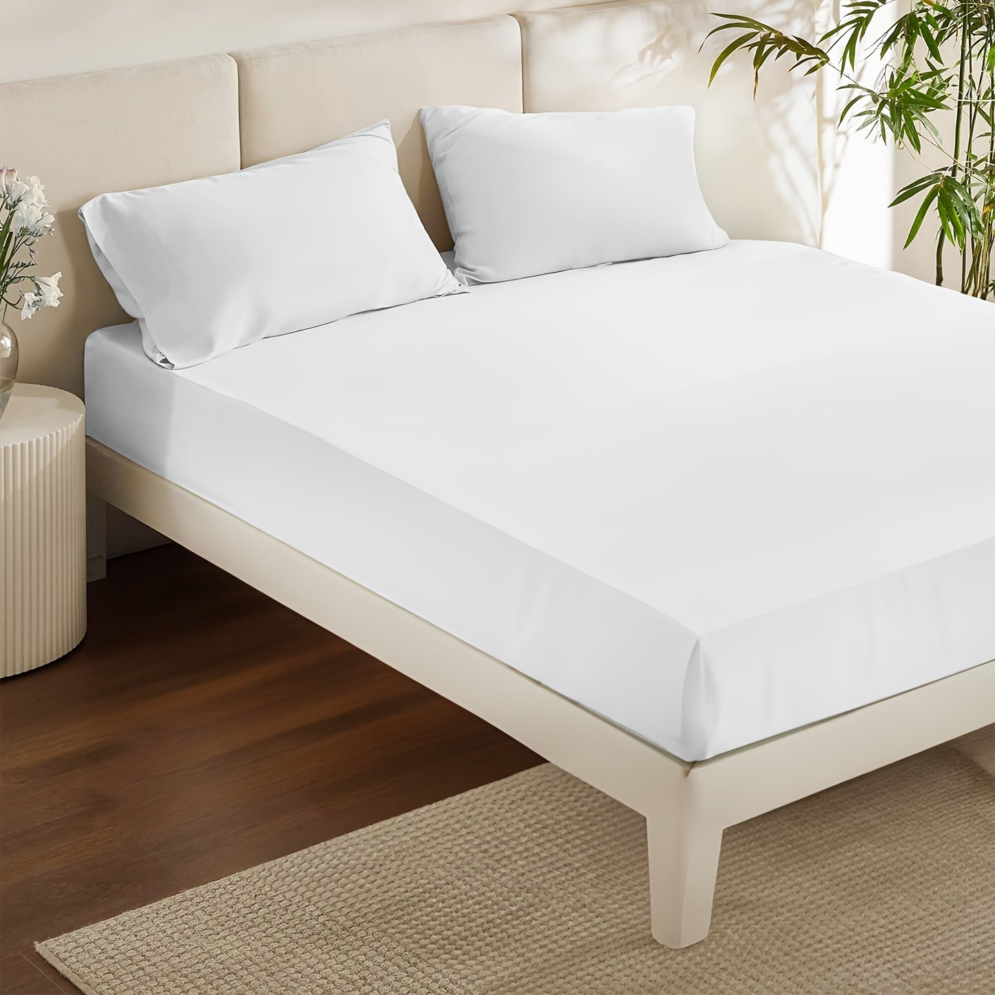 100% Bamboo Fiber Bed 3pcs Set, Comfortable - Hotel Luxury Bed Sheet+Pillowcase