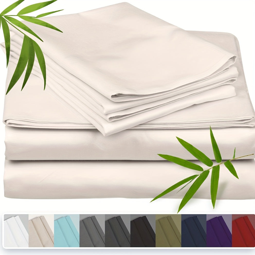 100% Bamboo Fiber Bed 3pcs Set, Comfortable - Hotel Luxury Bed Sheet+Pillowcase