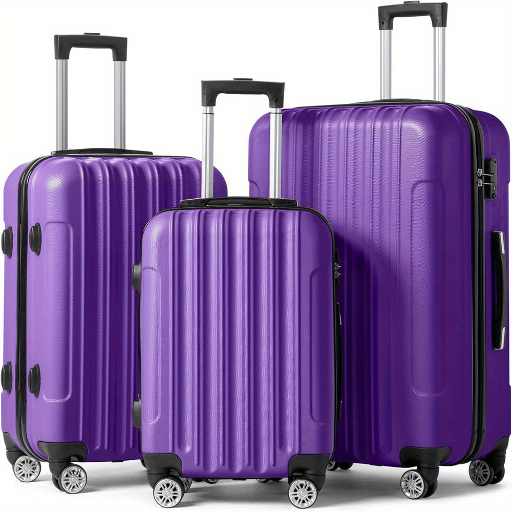 3In1 Set Includes 20-Inch, 24-Inch, 28-Inch Luggage with Scratch-Resistant MateriaL