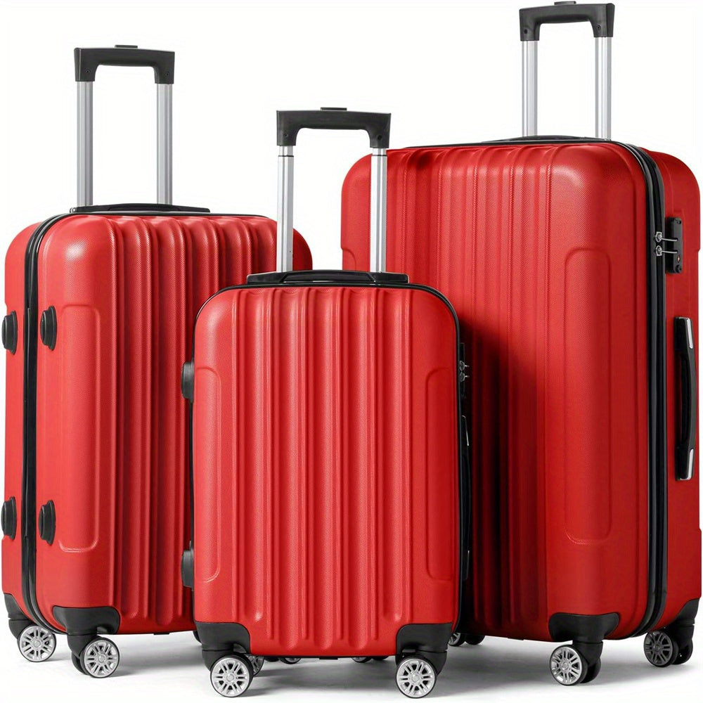 3In1 Set Includes 20-Inch, 24-Inch, 28-Inch Luggage with Scratch-Resistant MateriaL