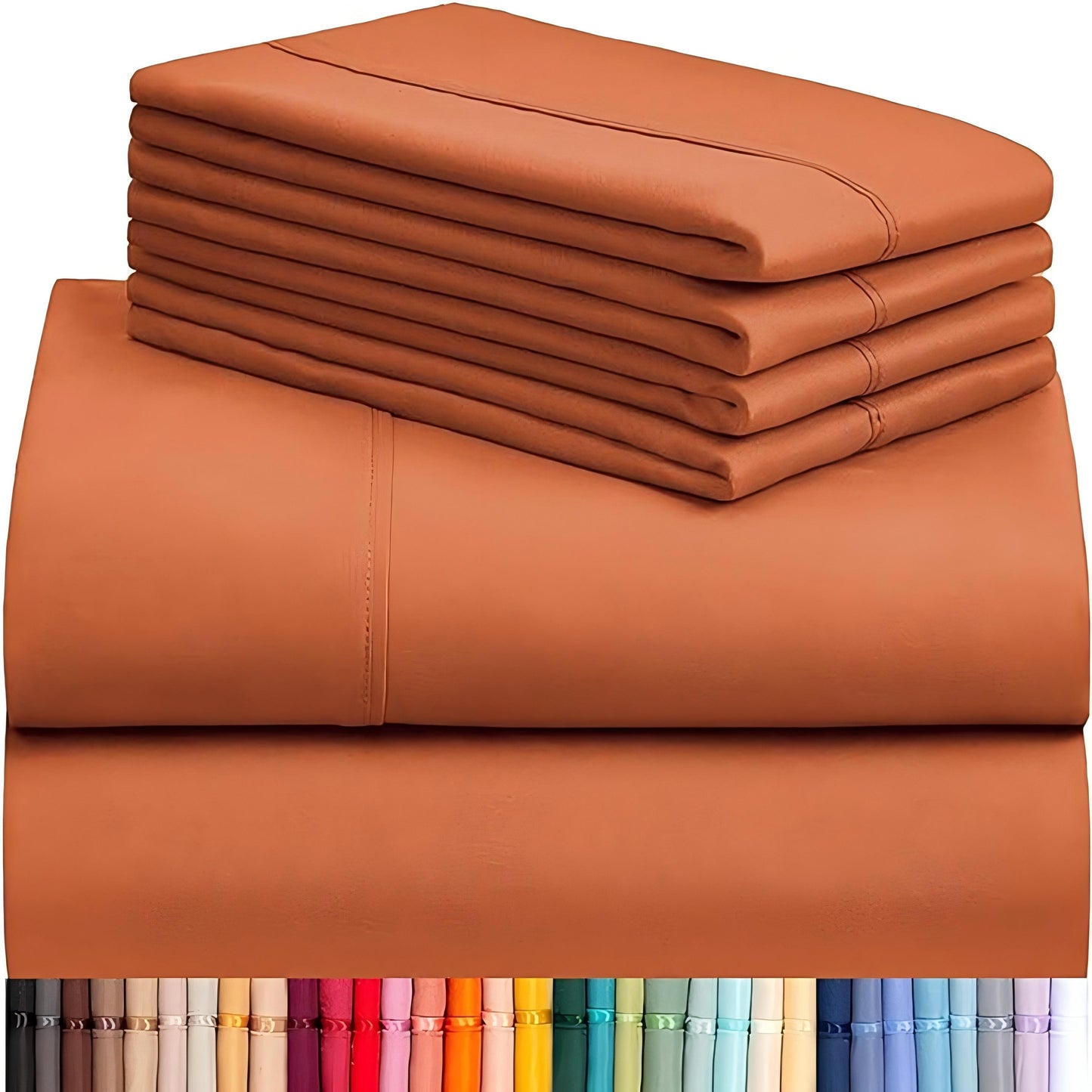 6 Piece Luxury Cooling Sheet Set with Fitted and Flat Sheets