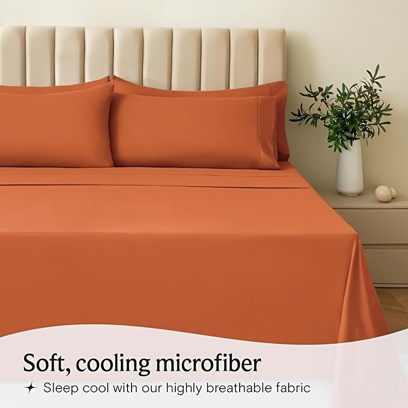 6 Piece Luxury Cooling Sheet Set with Fitted and Flat Sheets