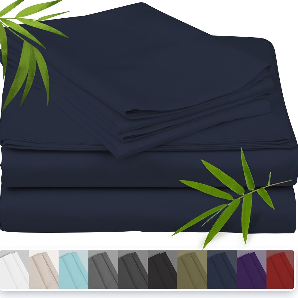 100% Bamboo Fiber Bed 3pcs Set, Comfortable - Hotel Luxury Bed Sheet+Pillowcase