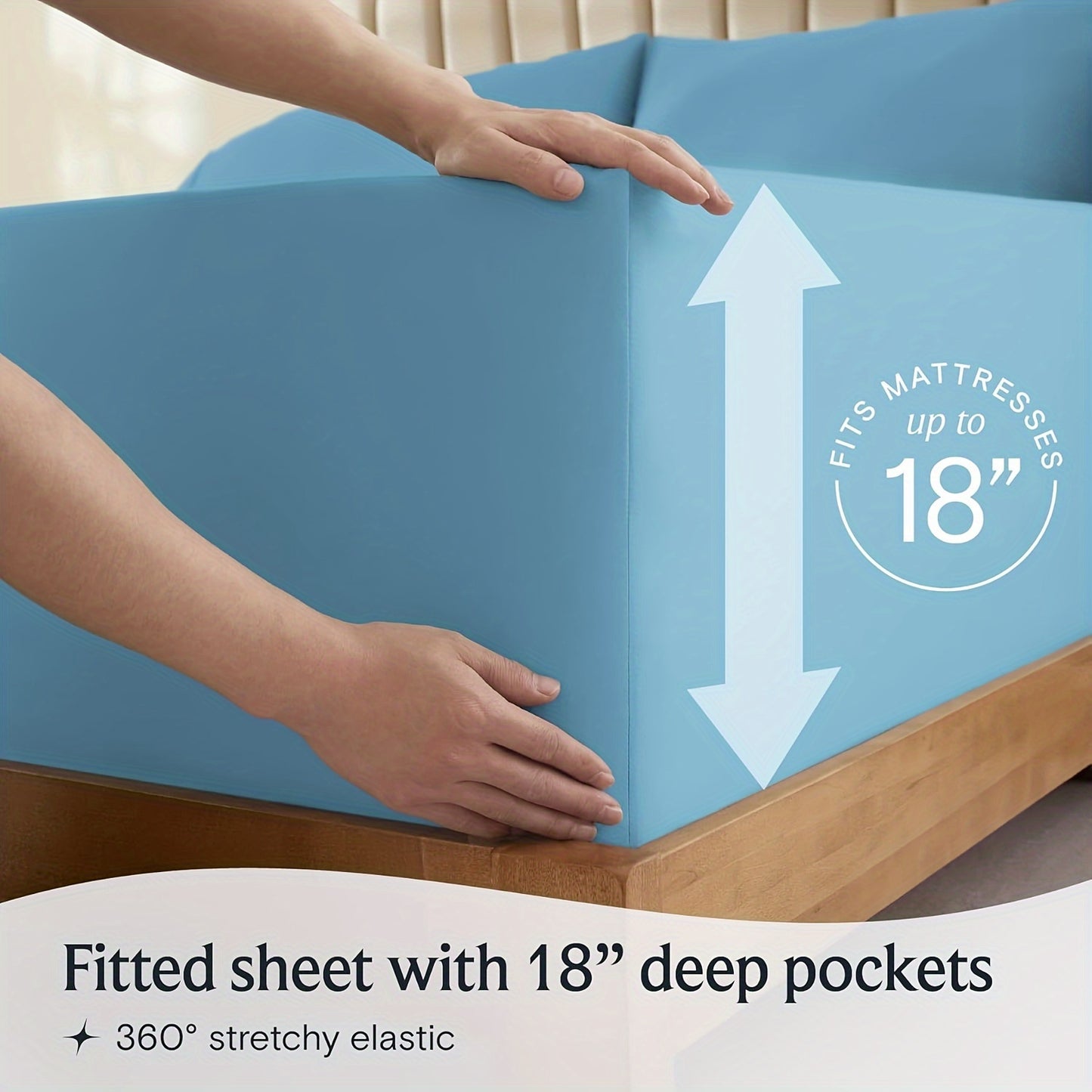 6 Piece Luxury Cooling Sheet Set with Fitted and Flat Sheets