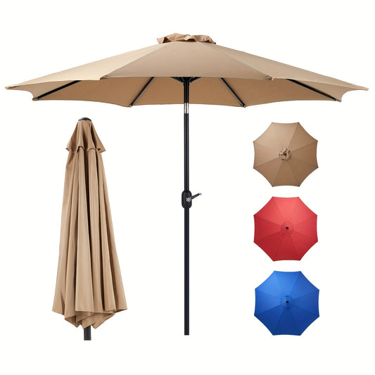 9 FT Patio Table Umbrella With Push Button Tilt And Crank