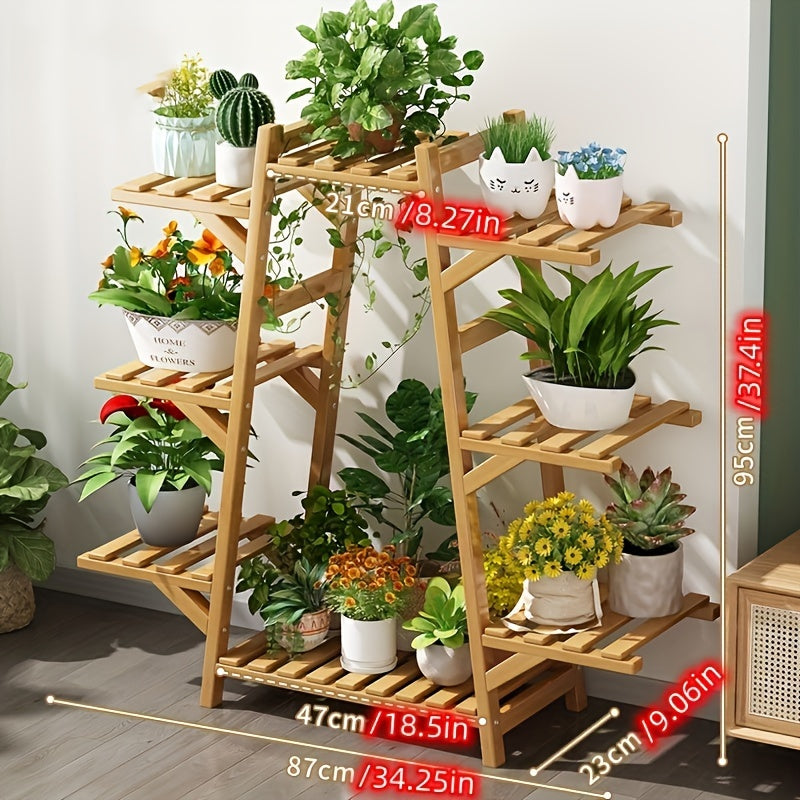 1pc Modern Balcony Flower Rack - Caddies with Multi-Layer Storage,