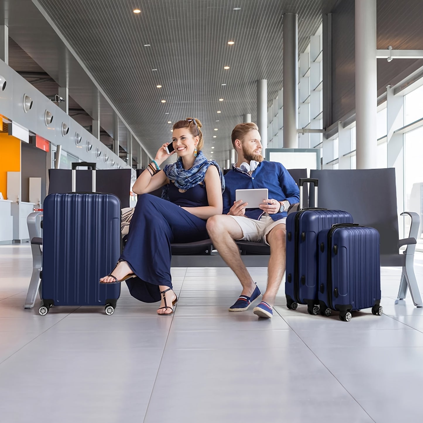 3In1 Set Includes 20-Inch, 24-Inch, 28-Inch Luggage with Scratch-Resistant MateriaL