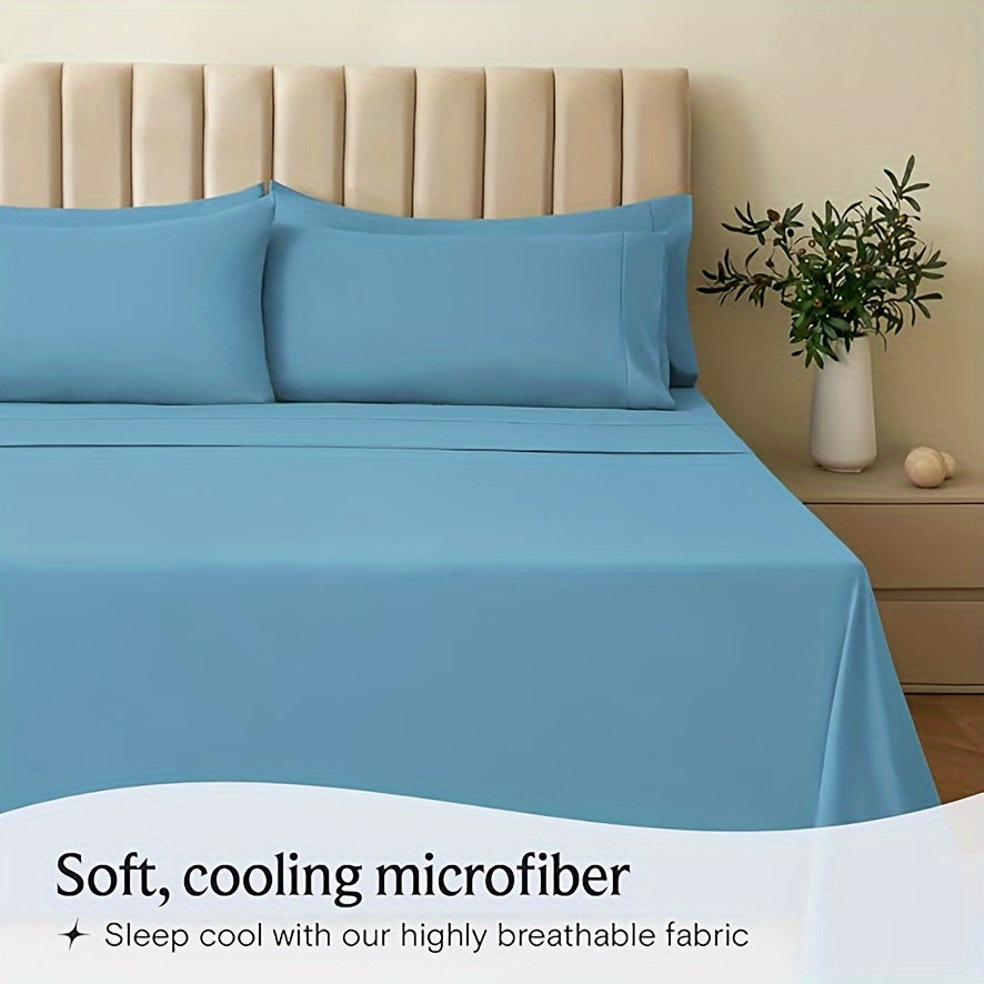 6 Piece Luxury Cooling Sheet Set with Fitted and Flat Sheets