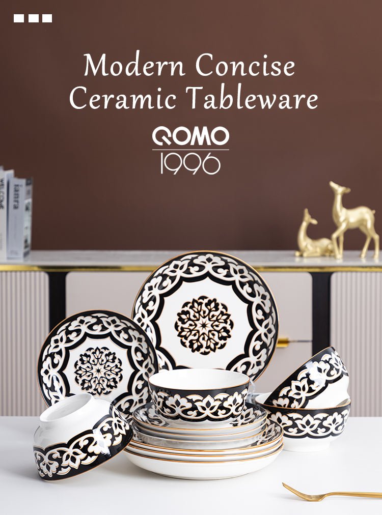 Dinnerware Set for 4-8, Handmade Reactive Glaze Dishes