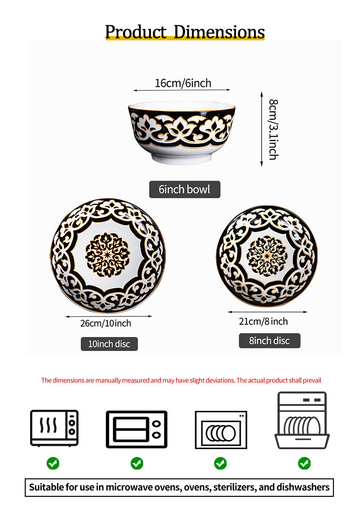 Dinnerware Set for 4-8, Handmade Reactive Glaze Dishes