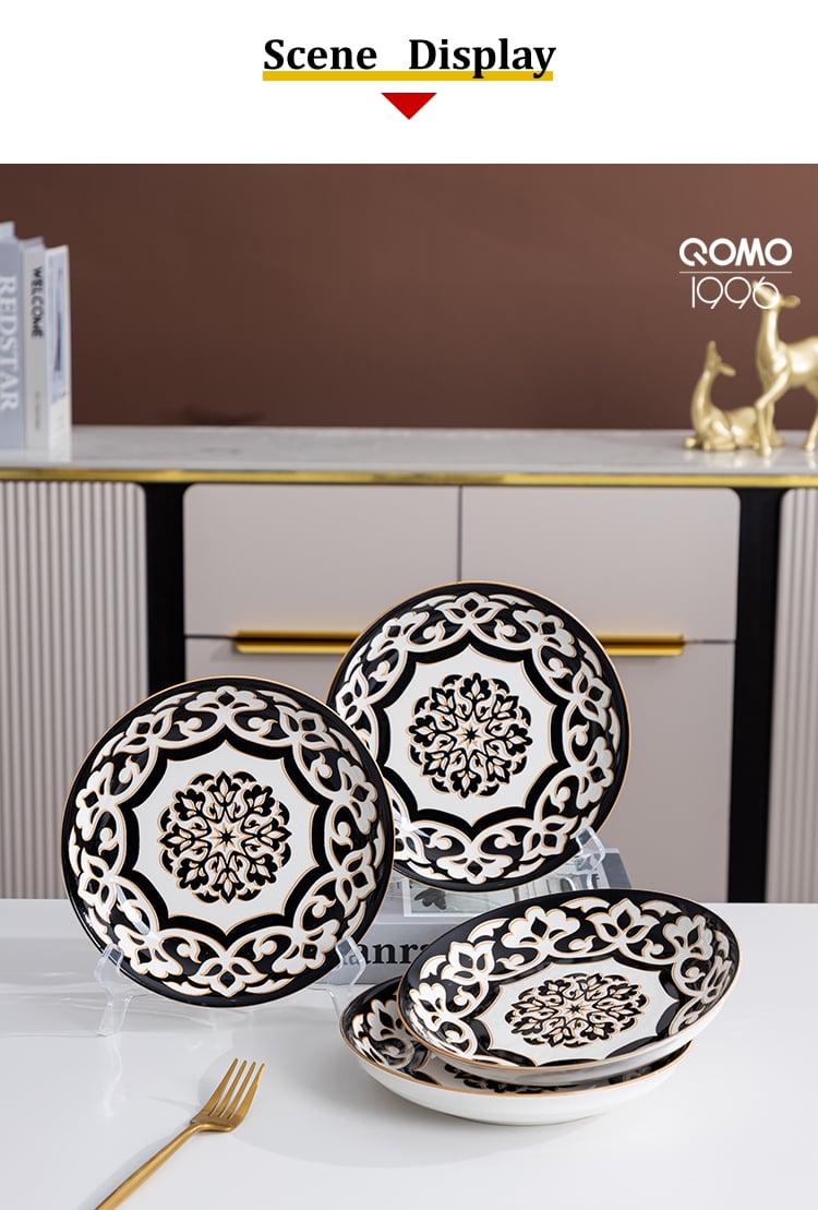 Dinnerware Set for 4-8, Handmade Reactive Glaze Dishes