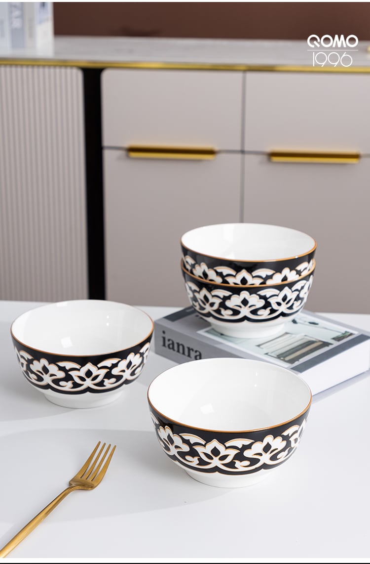 Dinnerware Set for 4-8, Handmade Reactive Glaze Dishes