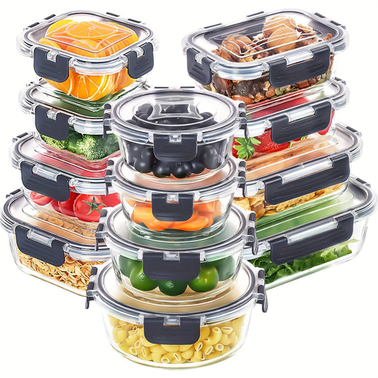 12pcs Glass Food Storage Containers with Lids