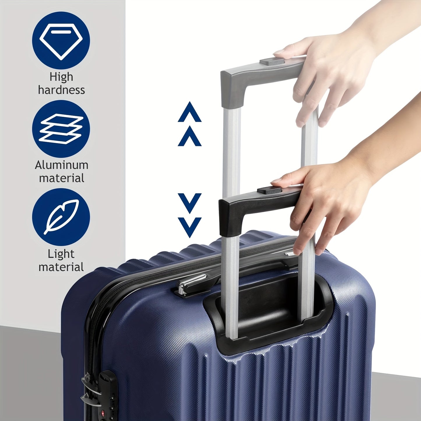 3In1 Set Includes 20-Inch, 24-Inch, 28-Inch Luggage with Scratch-Resistant MateriaL