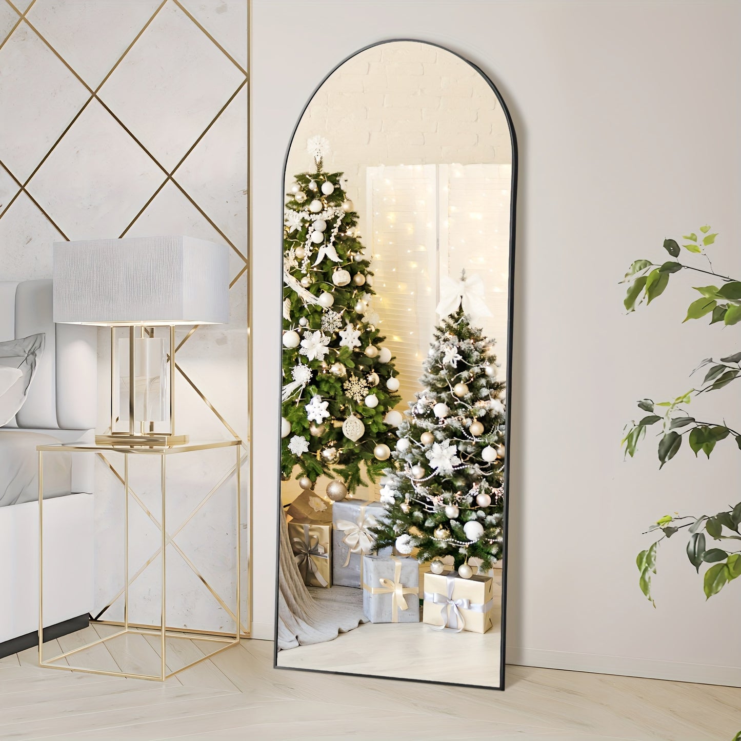 Arched/Rect Full Length Mirror, Full Body Mirror With Stand,