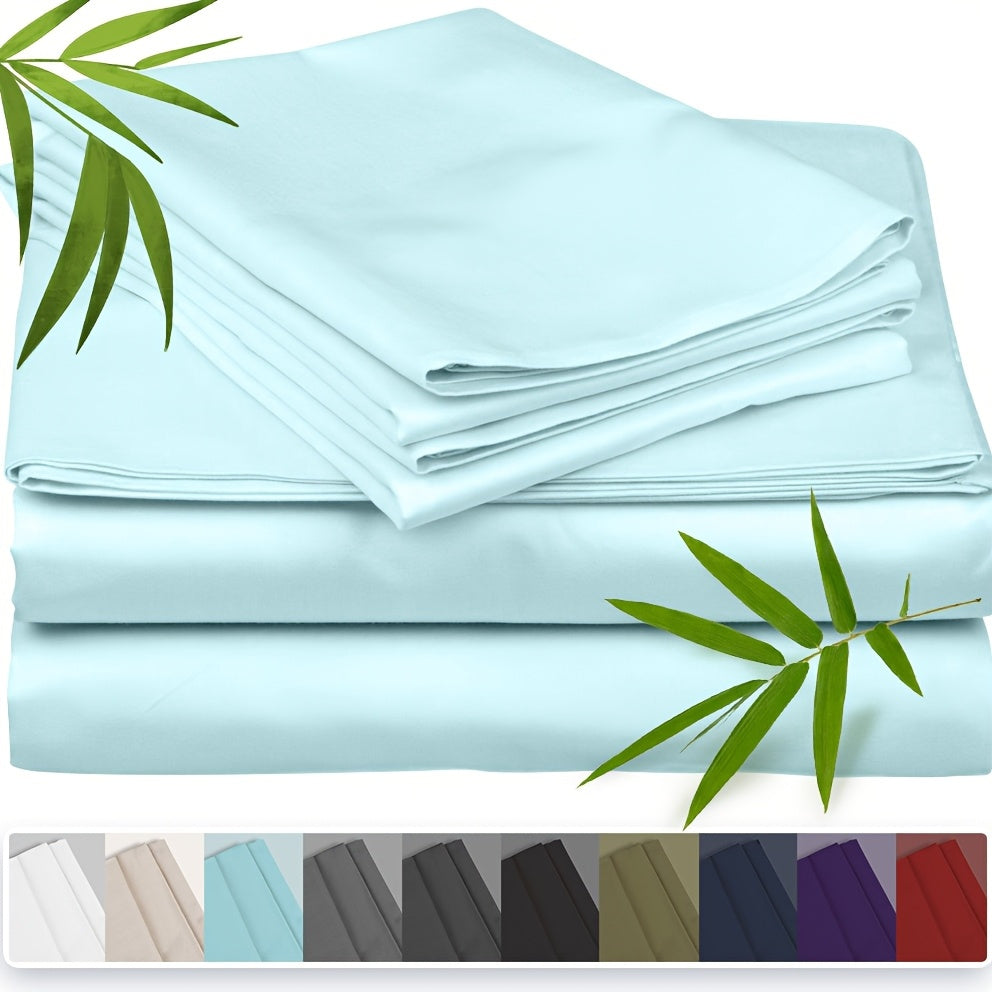 100% Bamboo Fiber Bed 3pcs Set, Comfortable - Hotel Luxury Bed Sheet+Pillowcase