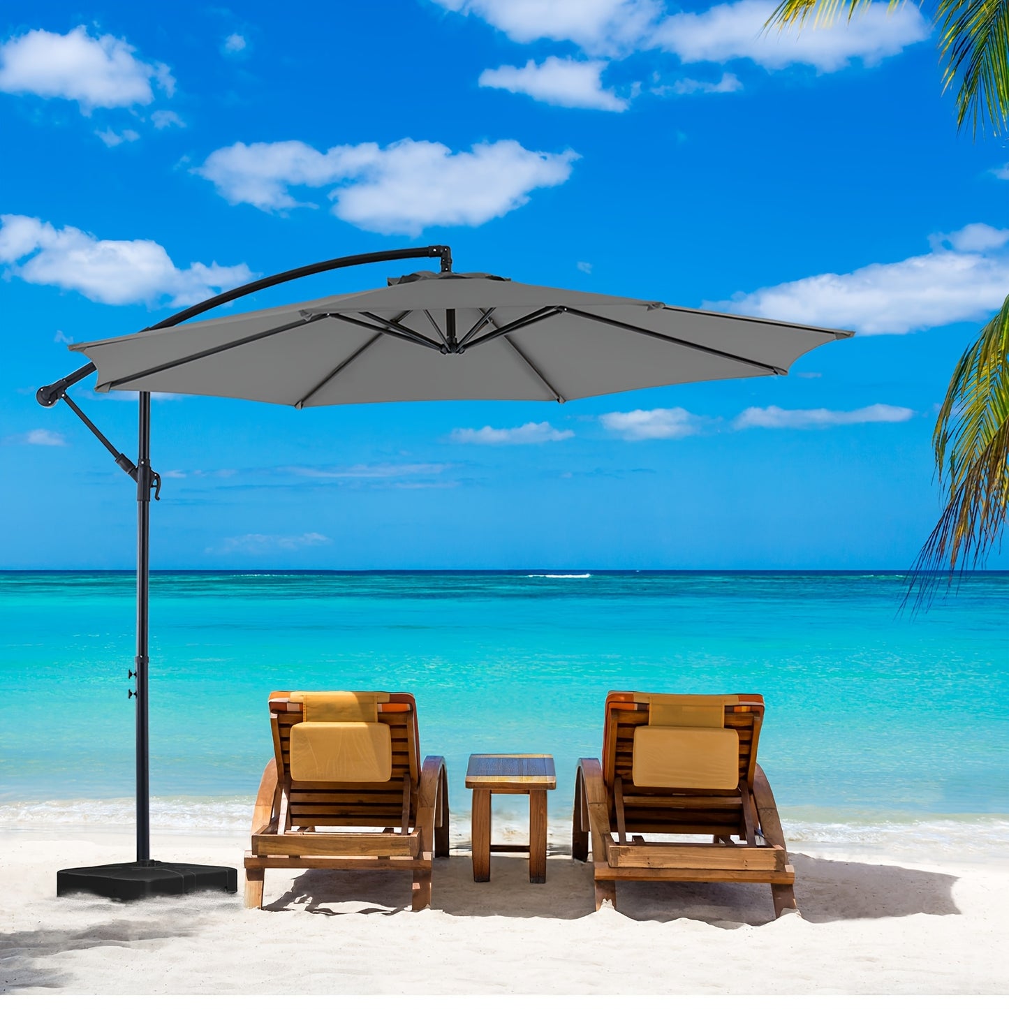 9 FT Patio Table Umbrella With Push Button Tilt And Crank