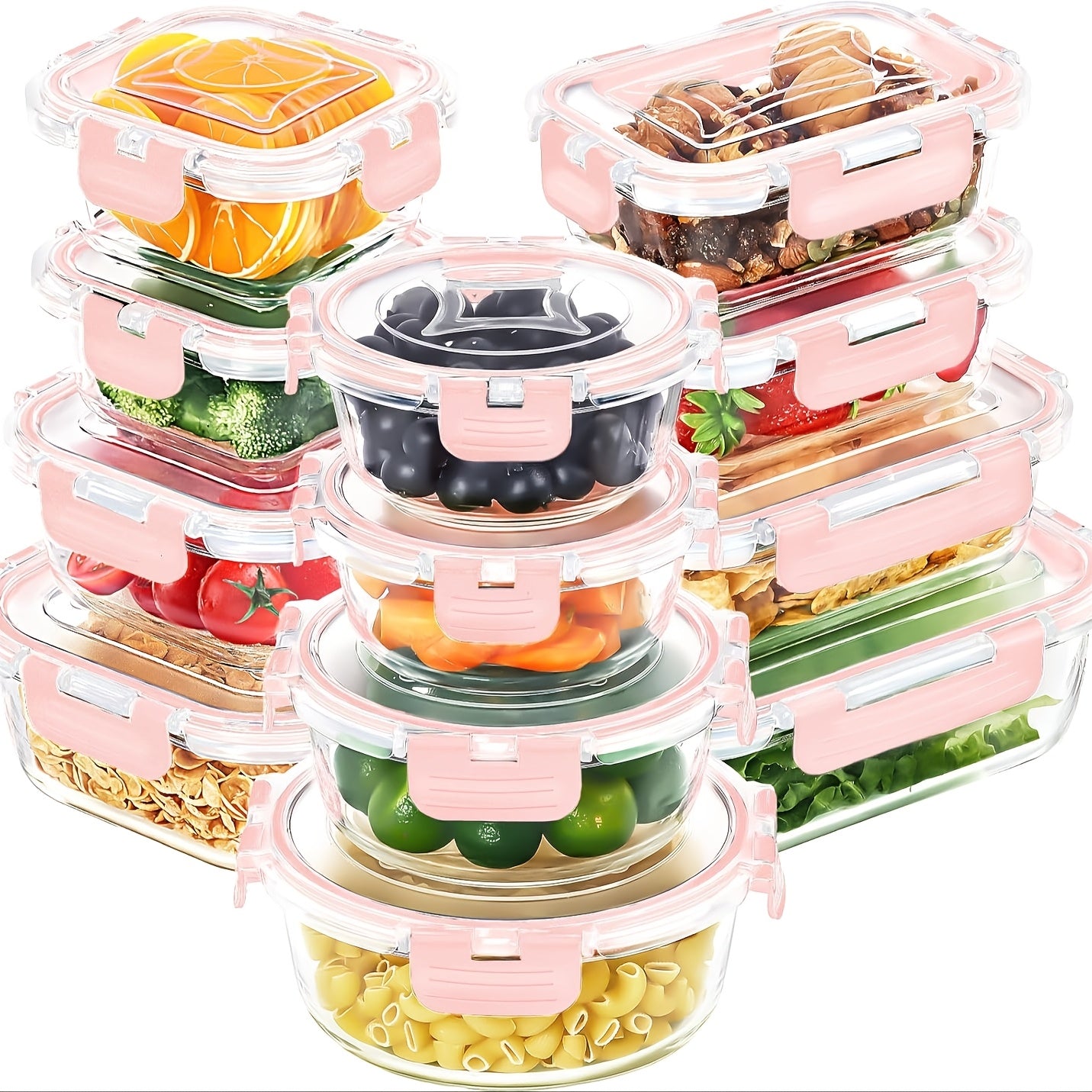 12pcs Glass Food Storage Containers with Lids