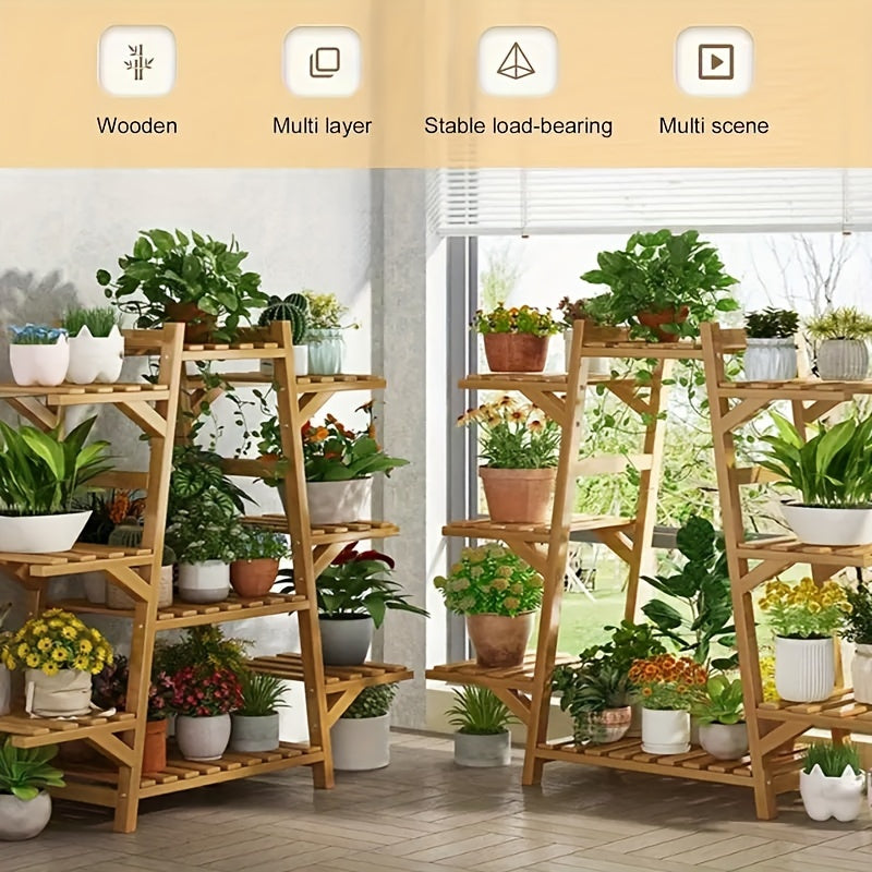 1pc Modern Balcony Flower Rack - Caddies with Multi-Layer Storage,